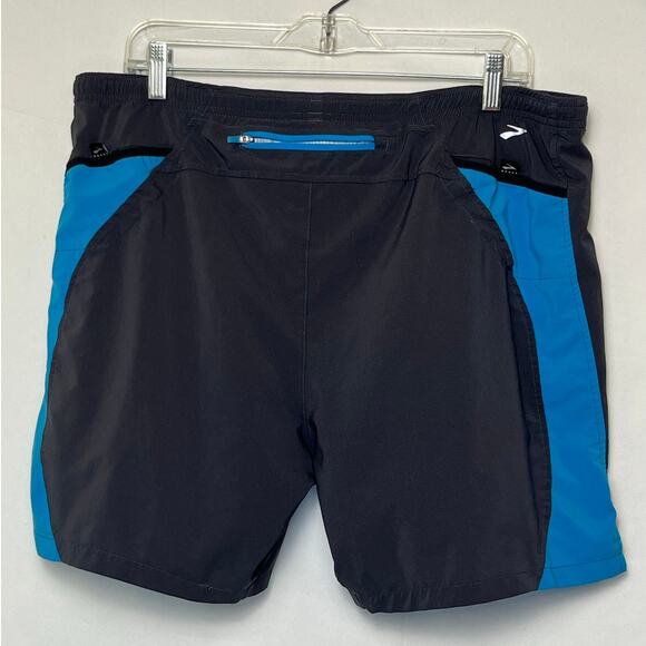 Brooks Men’s Medium Gray Blue Running Shorts Athletic Training Activewear Gym - Picture 2 of 8